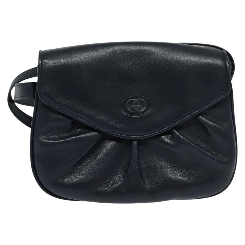 Gucci Leather Shoulder Bag Navy